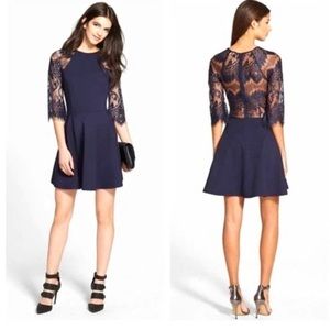 BB Dakota Navy Blue Lace dress